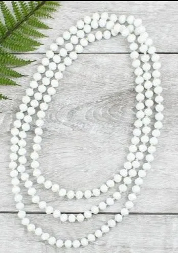 * White Crystal 60" Layering Necklace