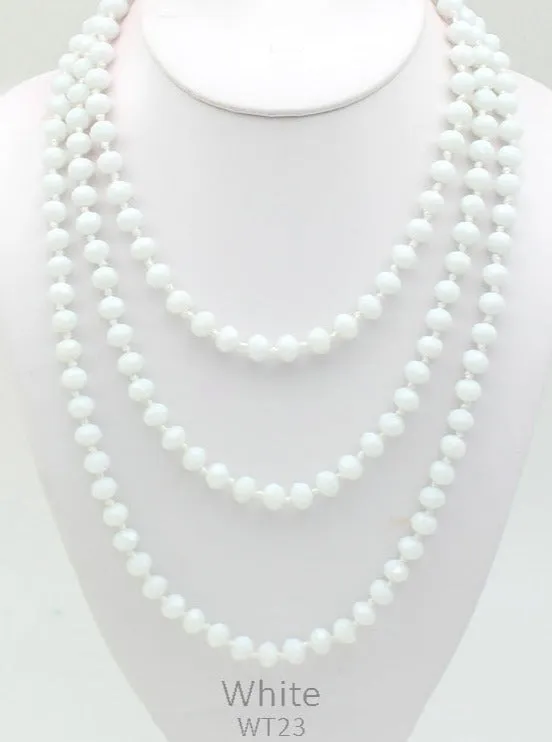 * White Crystal 60" Layering Necklace