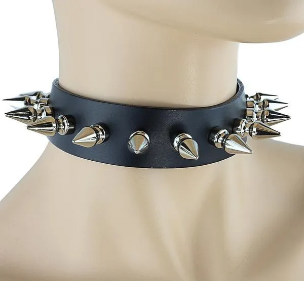 1 1/8" BLACK LEATHER CHOKER