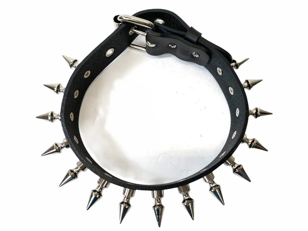 1 1/8" BLACK LEATHER CHOKER