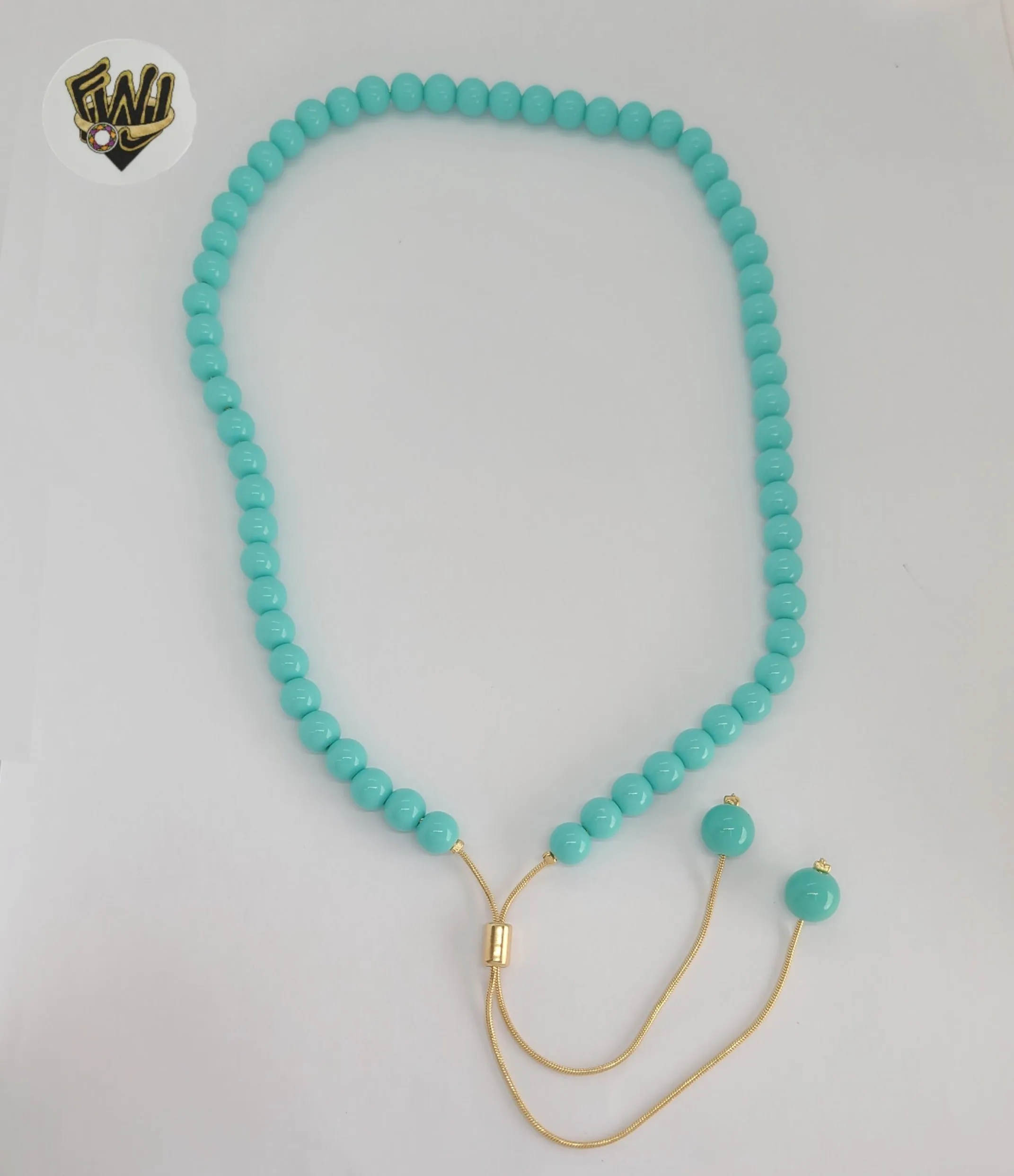 (1-6467-3) Gold Laminate - Beads Long Necklace - BGF