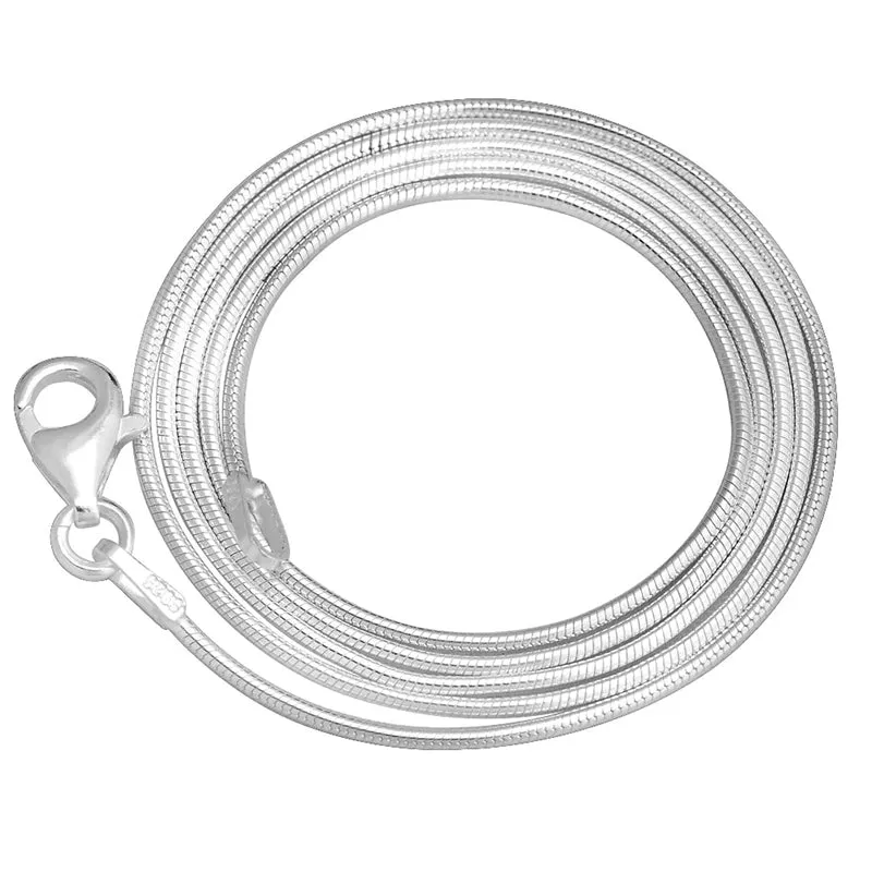 1.0mm Women's 925 Sterling Silver Clean Chain Necklace 1mm