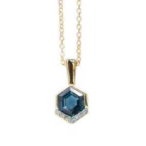 1.11ct Hexagon Sapphire Necklace in 14k Yellow Gold