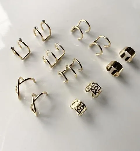 12pcs Rhinestone Decor Ear Cuff -S4691095