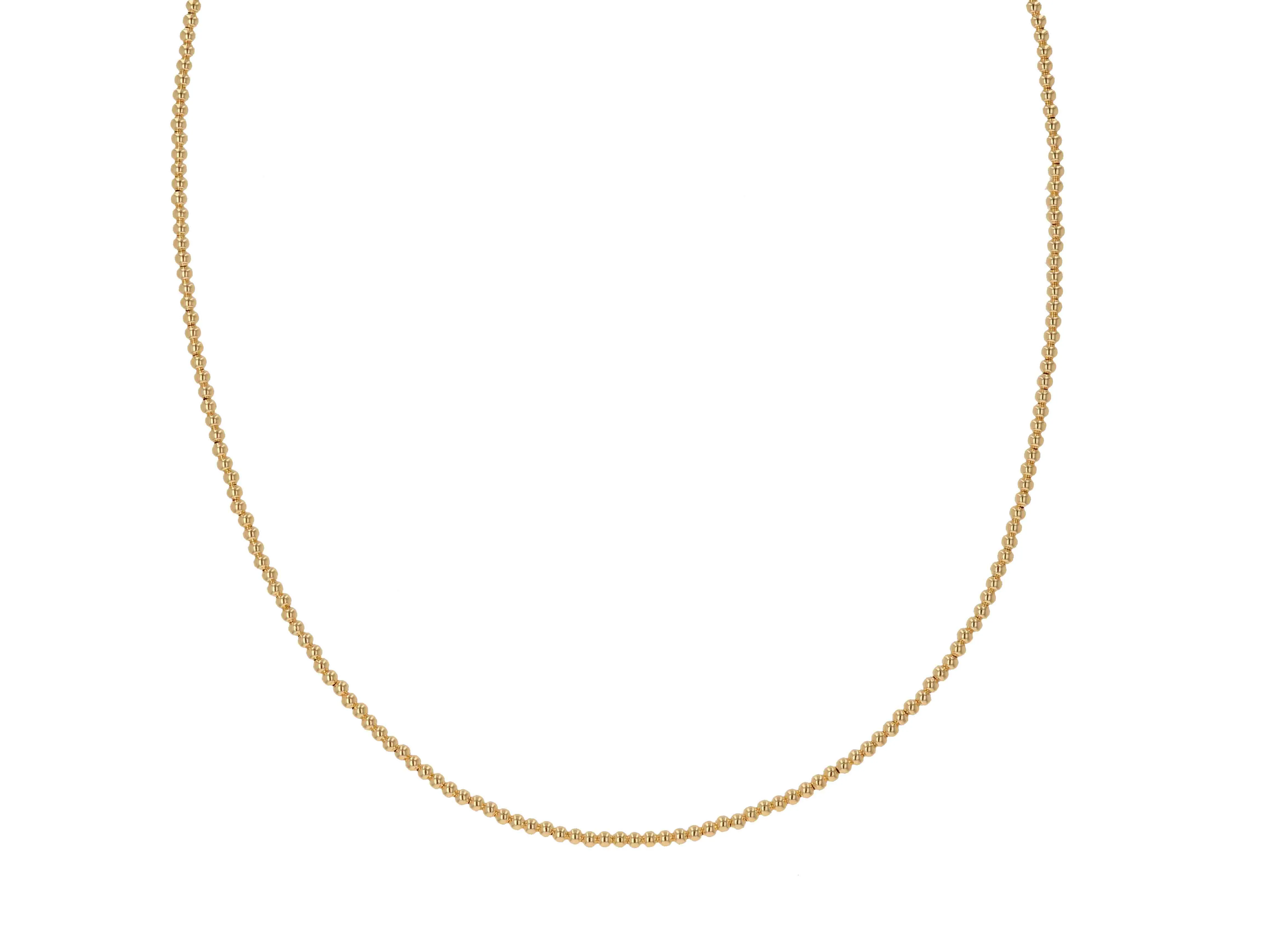 14k 2mm Beaded Necklace