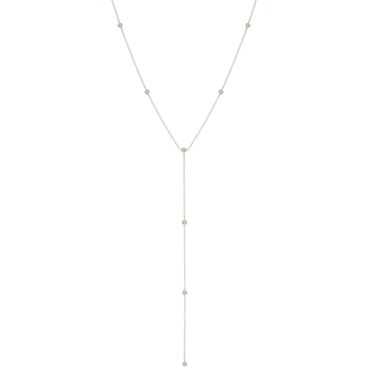 14k Floating Diamonds Lariat