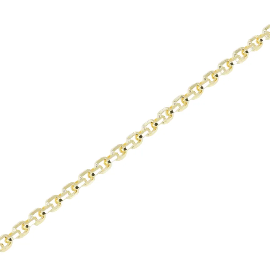 14K Solid Small Box Link Chain Necklace 2mm