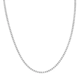 14k White Gold Eternity Diamond Tennis Necklace 11.50 Carats