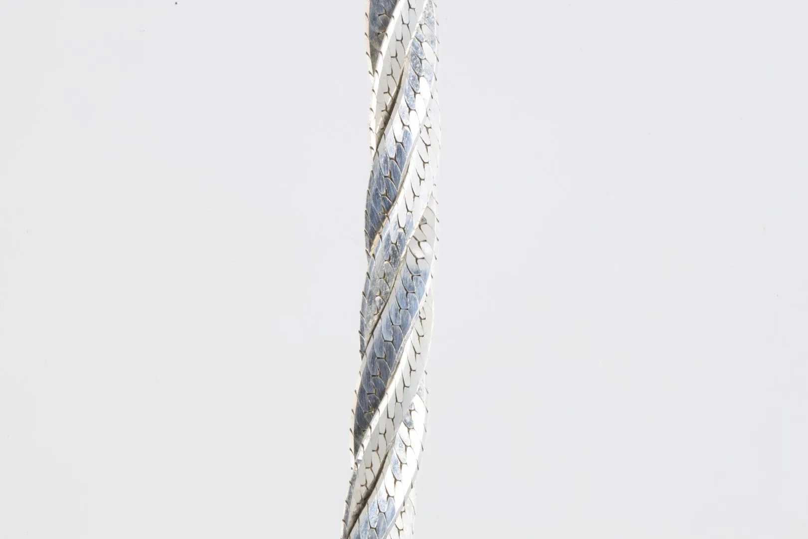 15.5" 925 Silver Woven Herringbone Chain (10.84g.)