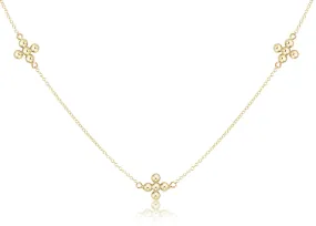 15" Choker Simplicity Classic Beaded Cross Gold Necklace