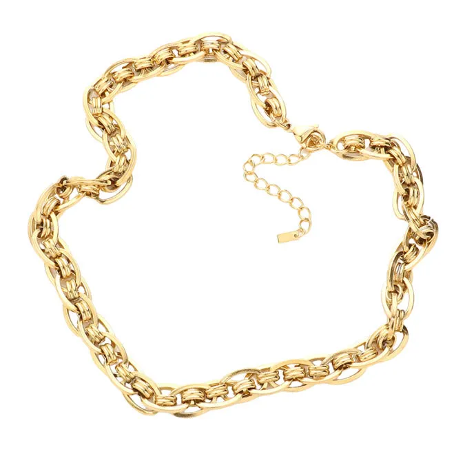 18K Gold Dipped Stainless Steel Handmade Chain Necklace