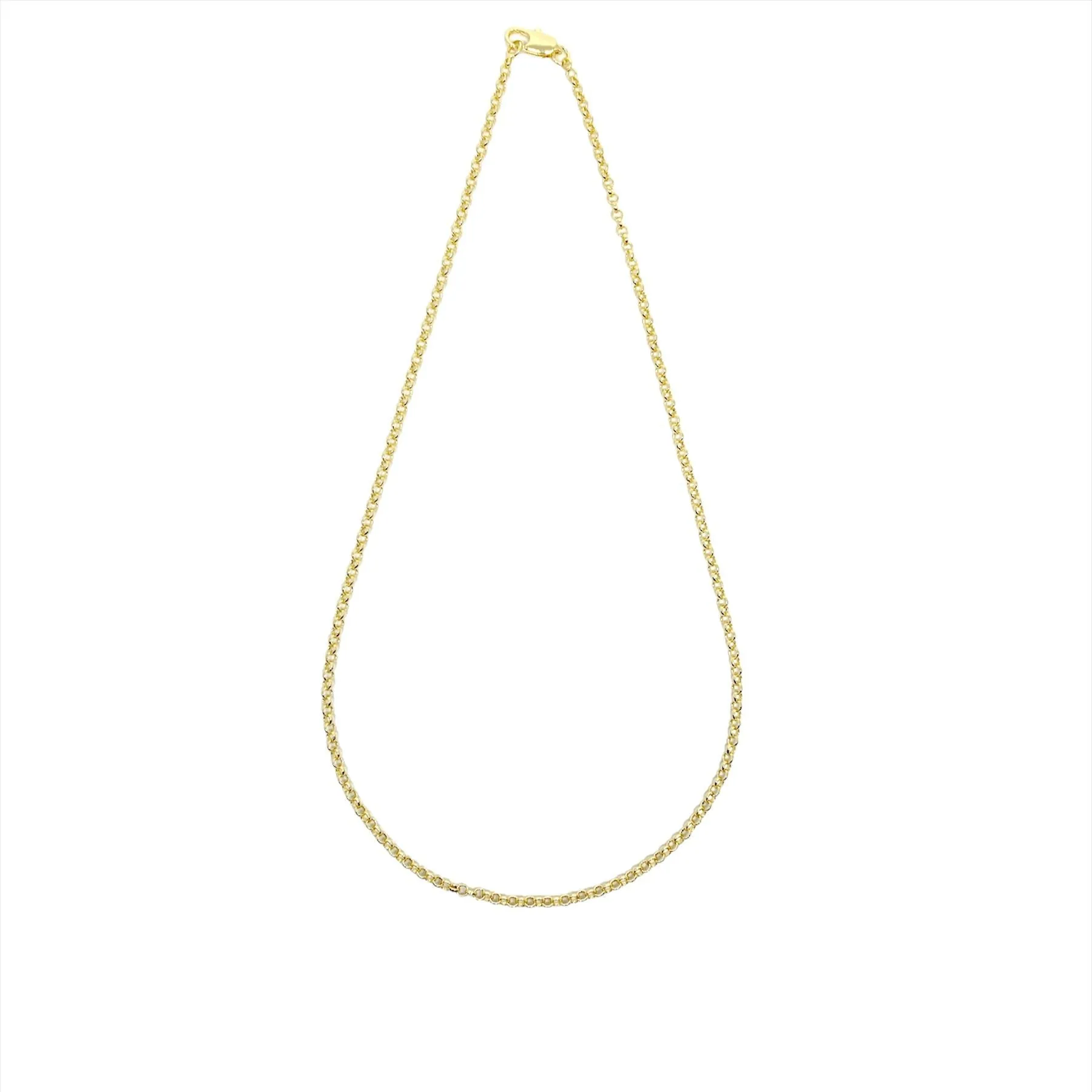 18k Gold Filled 2.5mm Rolo Chain in 16, 18, 20, 24