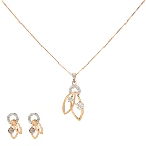 18K Rose Gold & CZ Pendant Set (9.4gm)