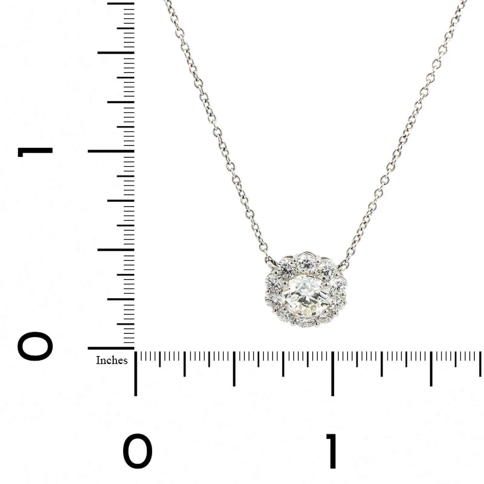 18K White Gold Diamond Blossom Necklace