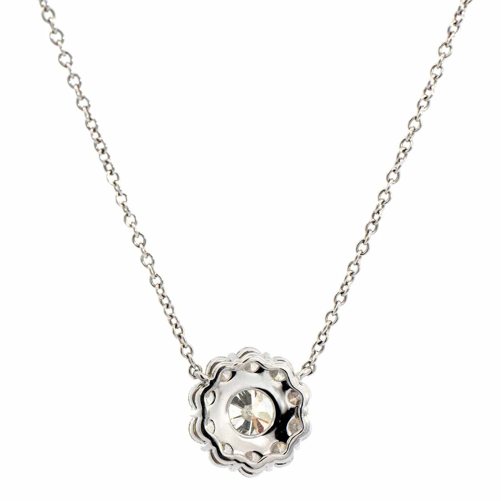 18K White Gold Diamond Blossom Necklace