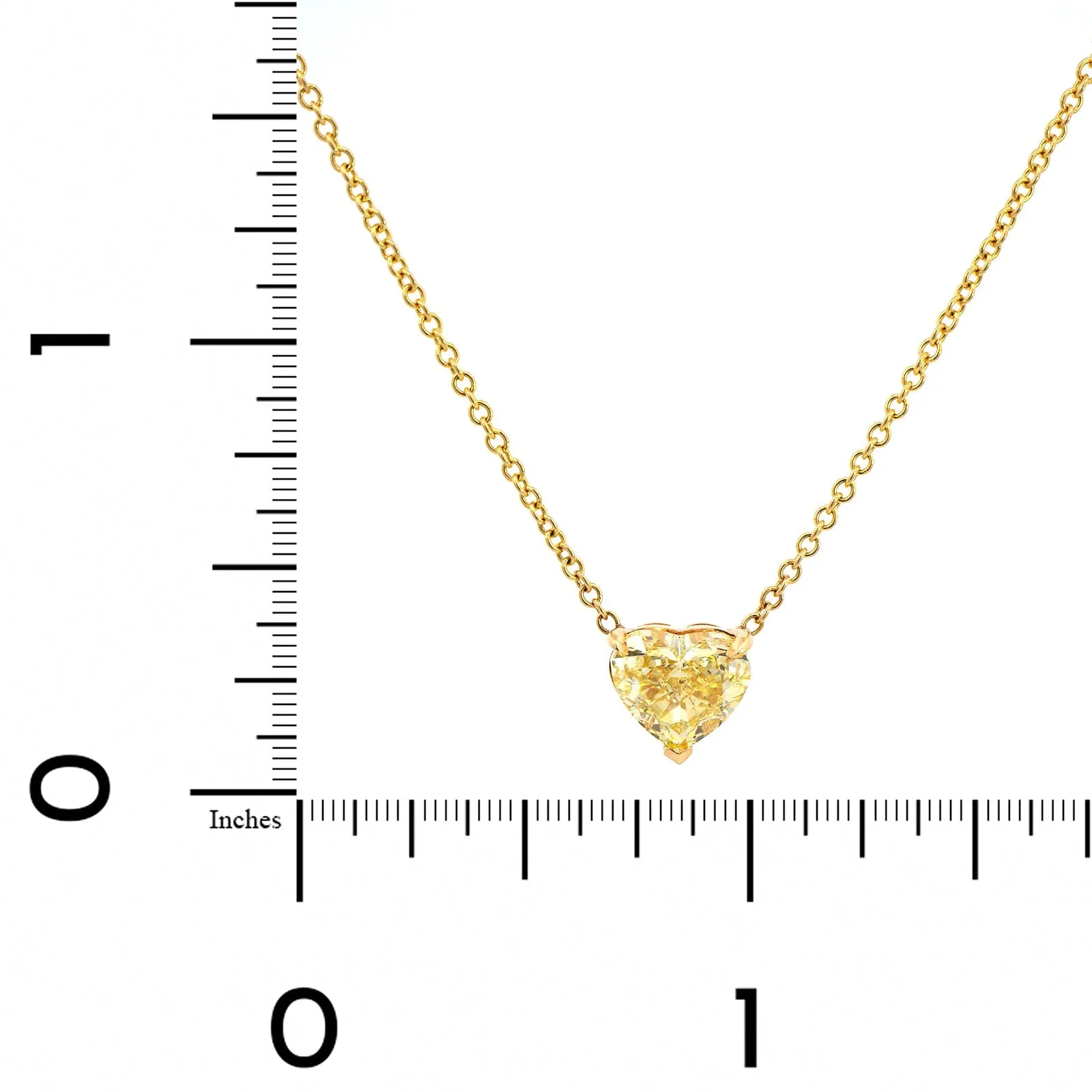 18K Yellow Gold Yellow Diamond Heart Pendant Necklace