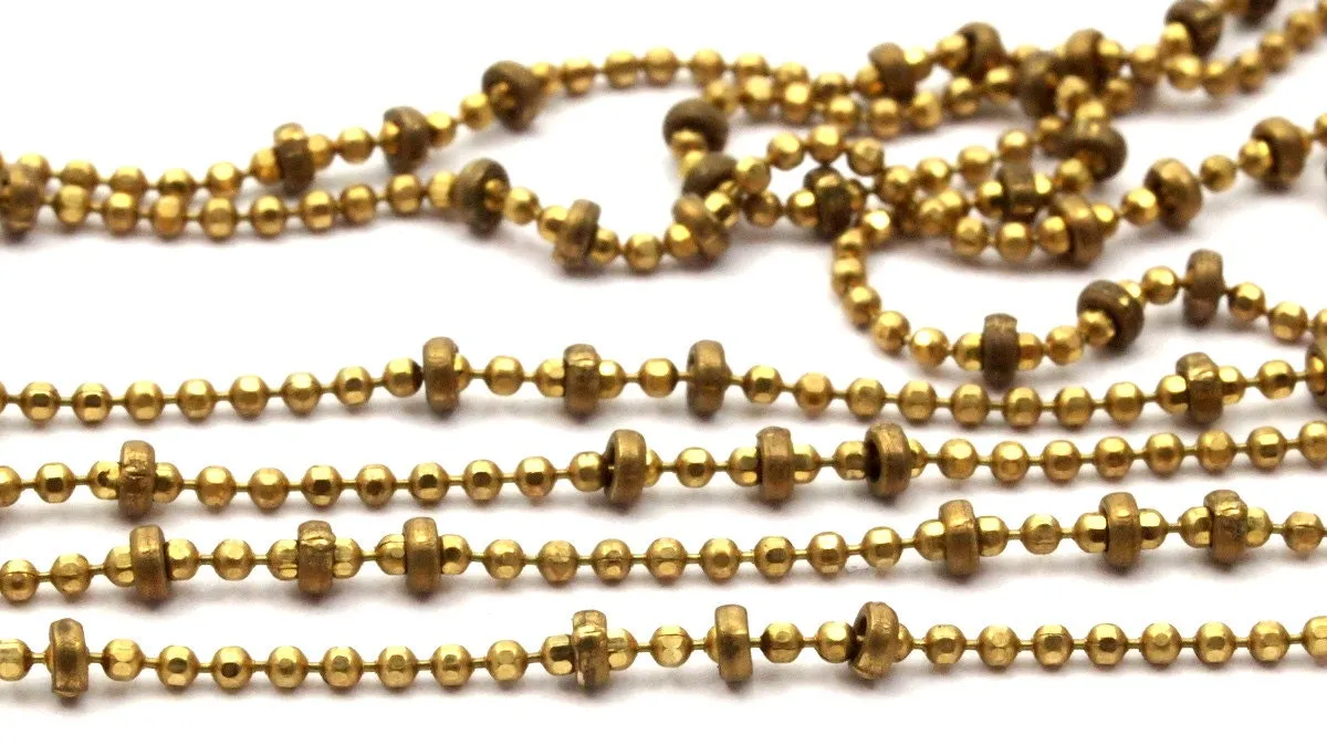 20 M. (1.2mm) Raw Brass Ball Chain Brs4534 ( Z050 )