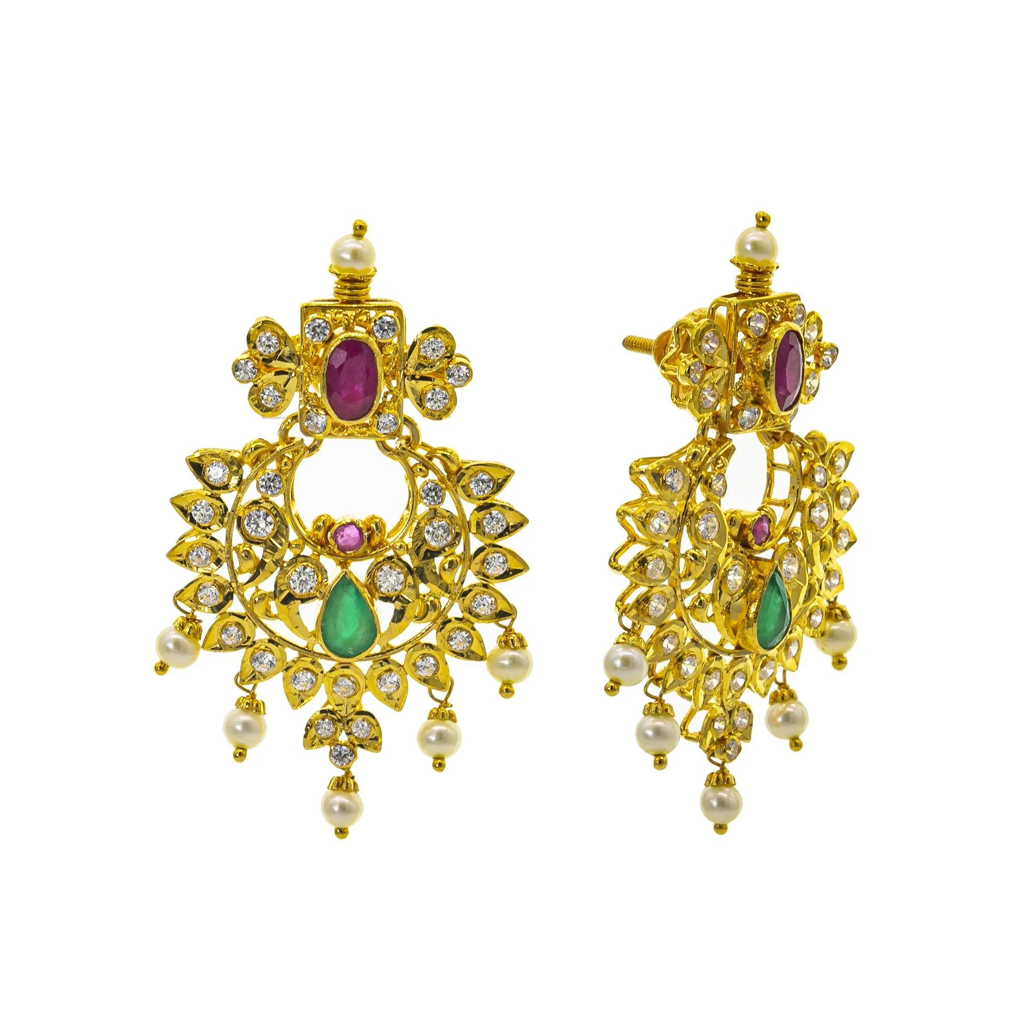 22K Gold Bhavna Gemstone Jewelry Set