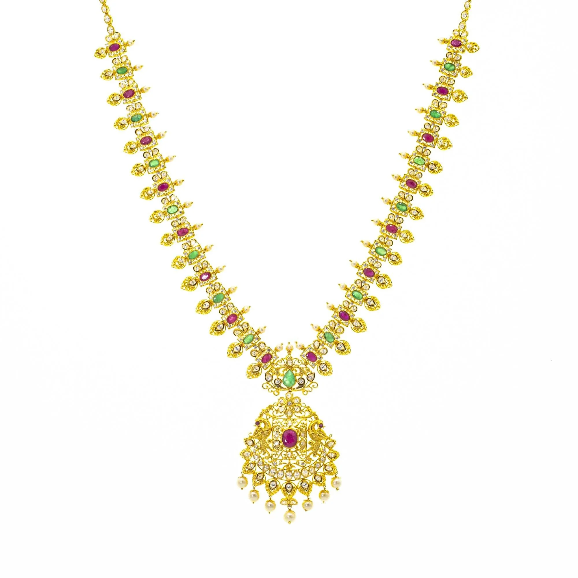 22K Gold Bhavna Gemstone Jewelry Set