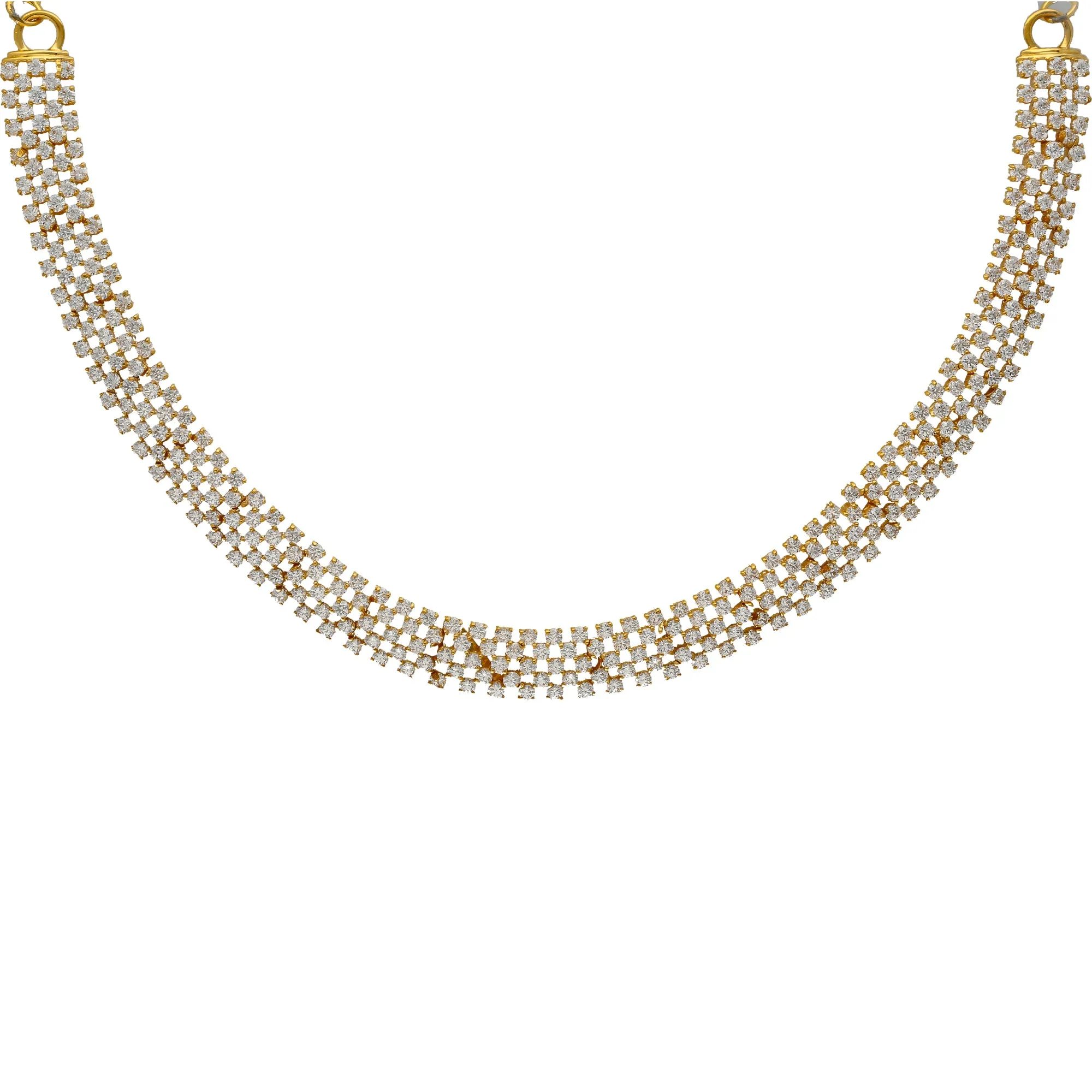 22K Yellow Gold & CZ Necklace (37.4gm)