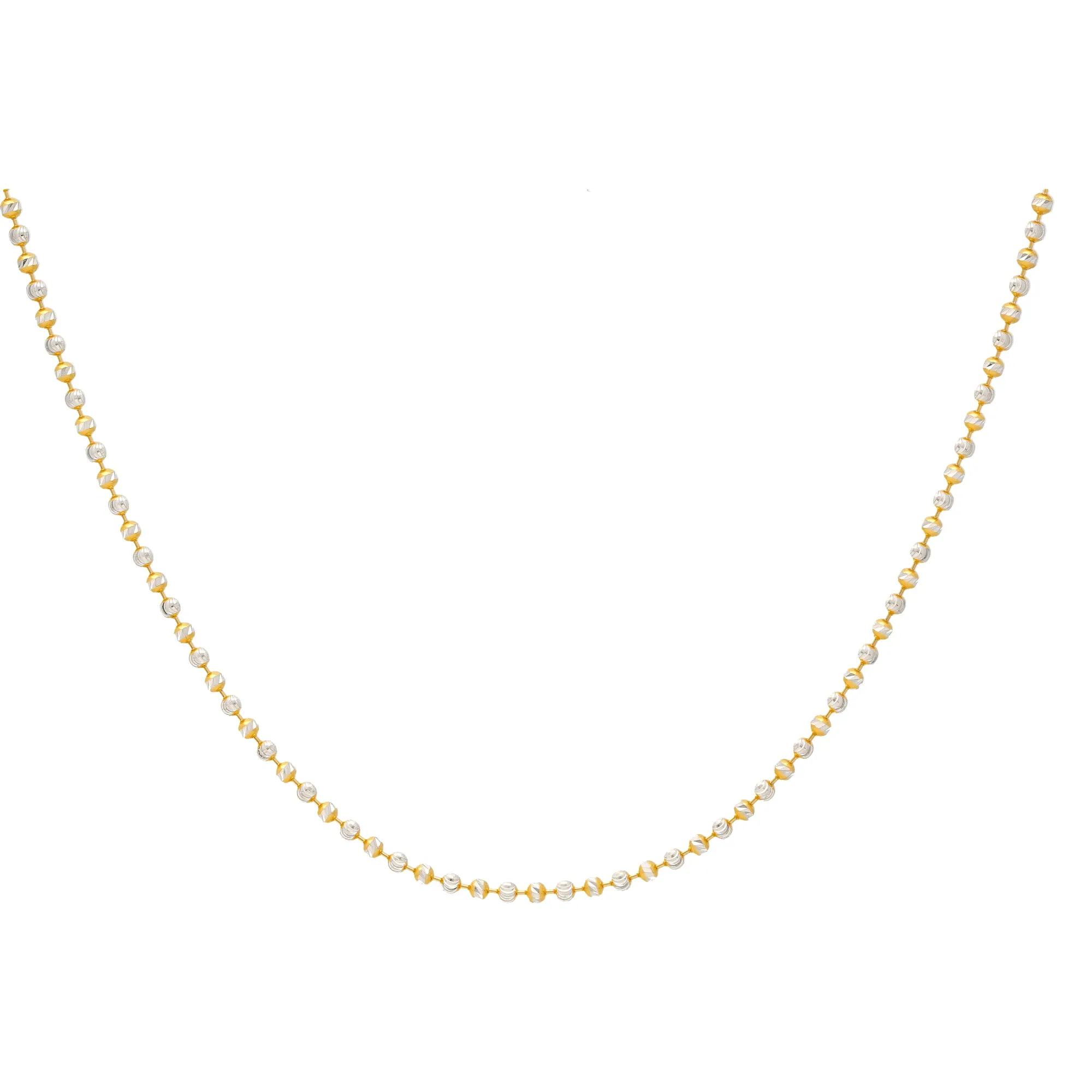 22Y Yellow & White Gold Beaded Chain (11.7 gms)