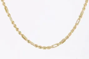 24" 14k Yellow Gold Unique Rope Link Chain (23.93g.)