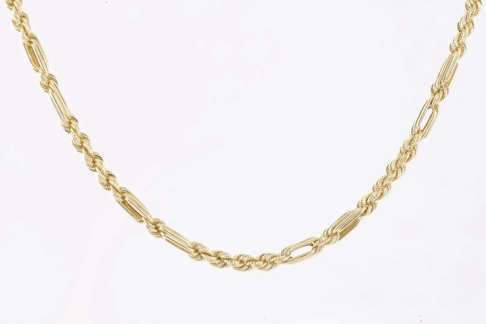 24" 14k Yellow Gold Unique Rope Link Chain (23.93g.)