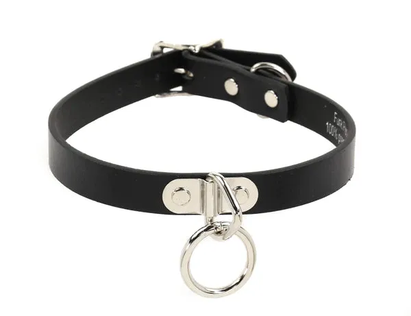 3/4" BLACK LEATHER CHOKER