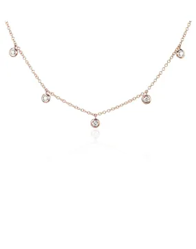 5 Diamond Bezel Choker Necklace