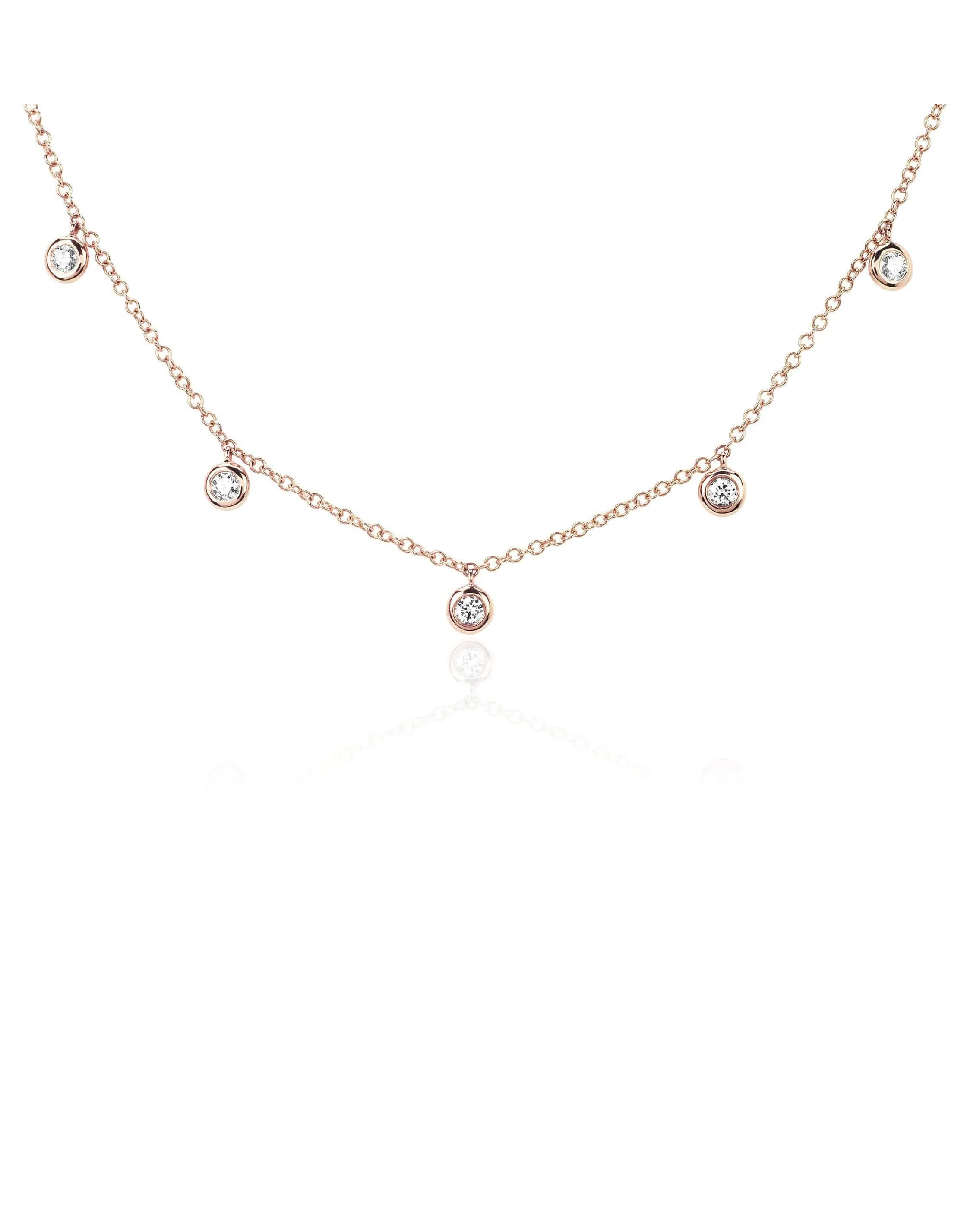 5 Diamond Bezel Choker Necklace