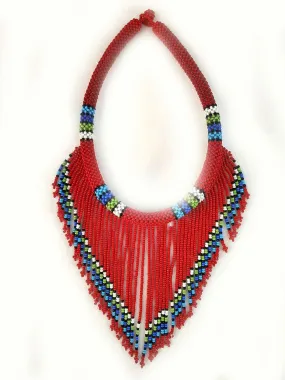 Abuu Beaded Necklace Red