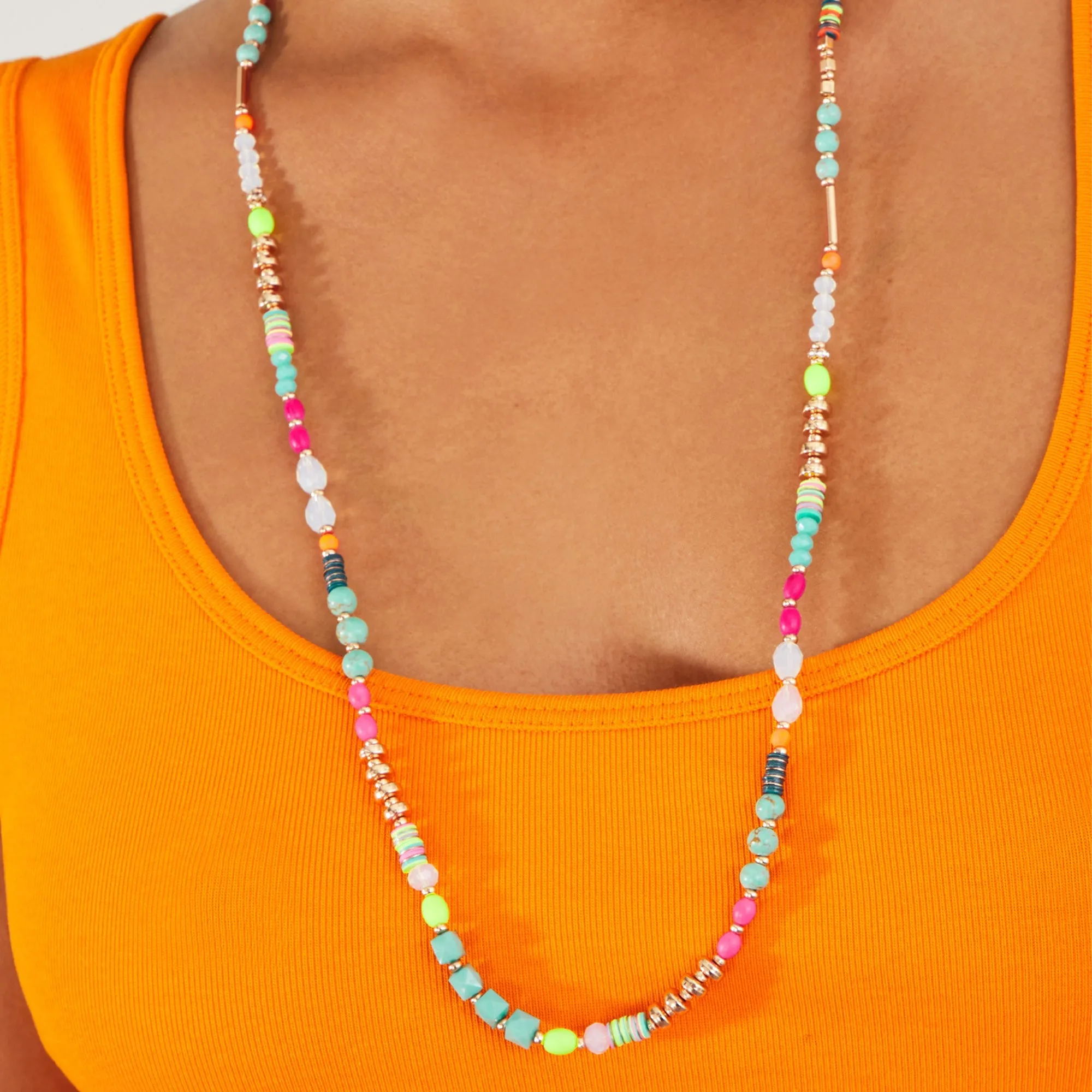 Accessorize London Women's Bright Long Beaded Necklace