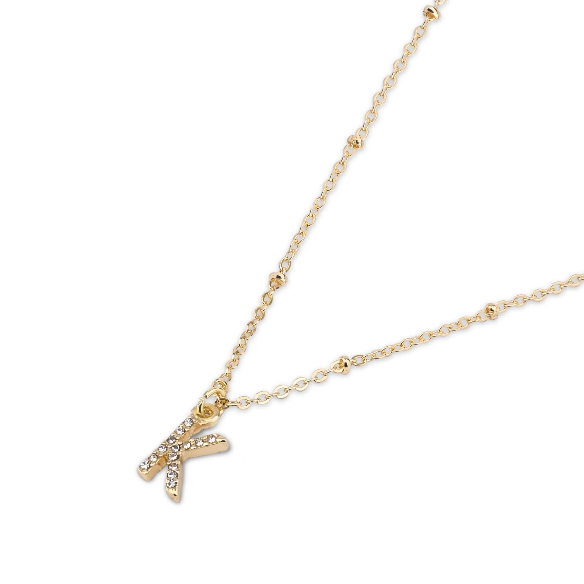 Accessorize London Women's Gold (K) Initial Sparkle Pendant Necklace