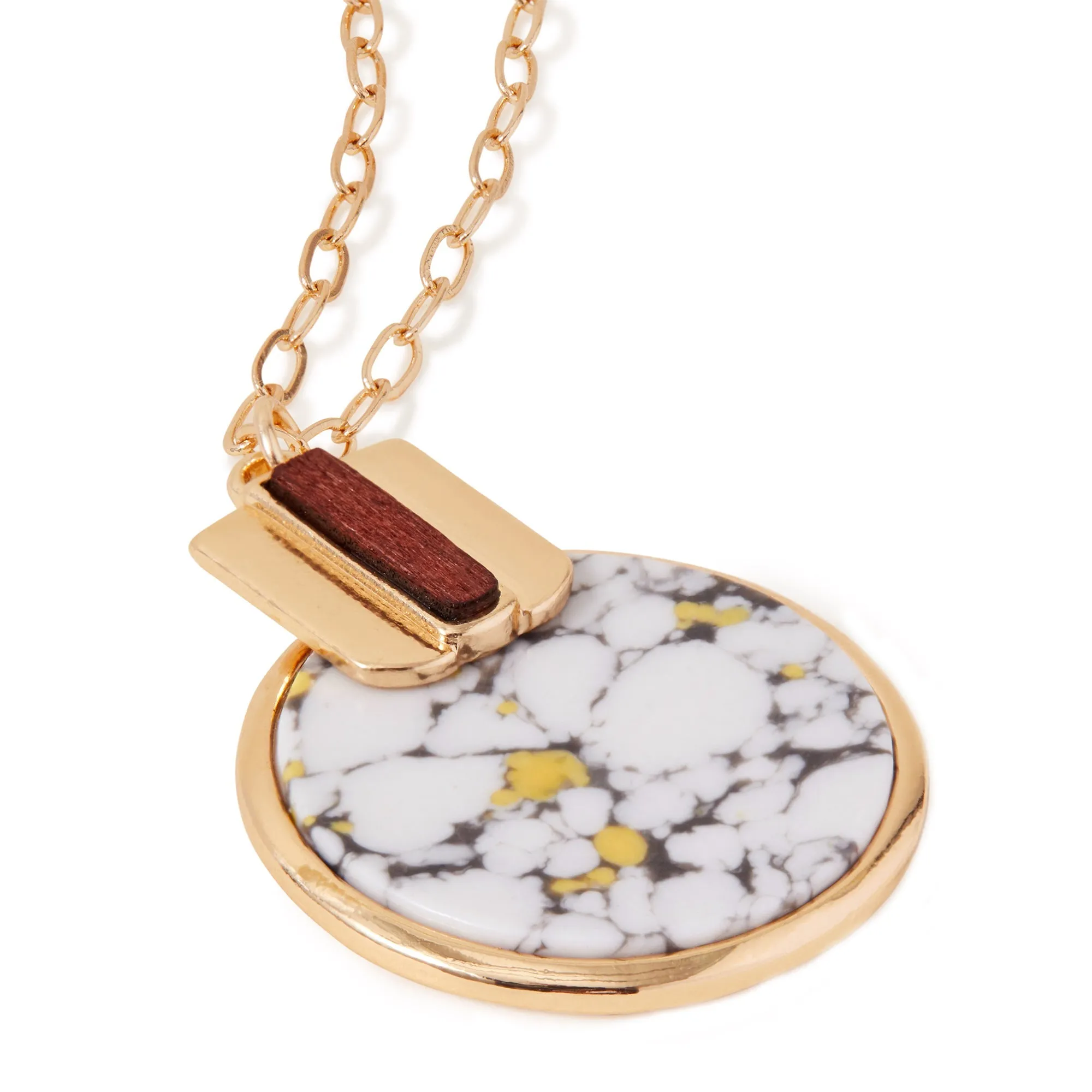 Accessorize London Women's Marble Resin Longline Pendant Necklace