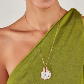 Accessorize London Women's Marble Resin Longline Pendant Necklace