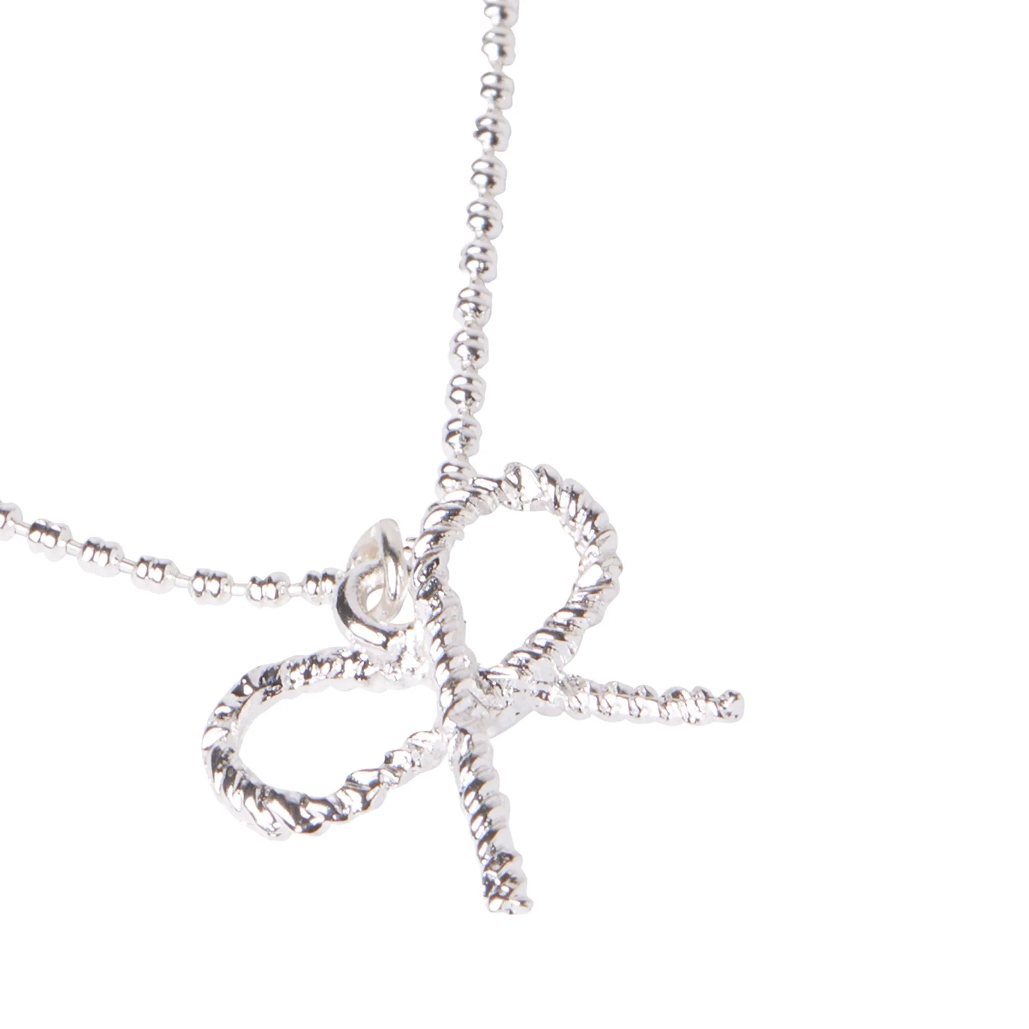 Accessorize London Women's Silver Bow Pendant Necklace