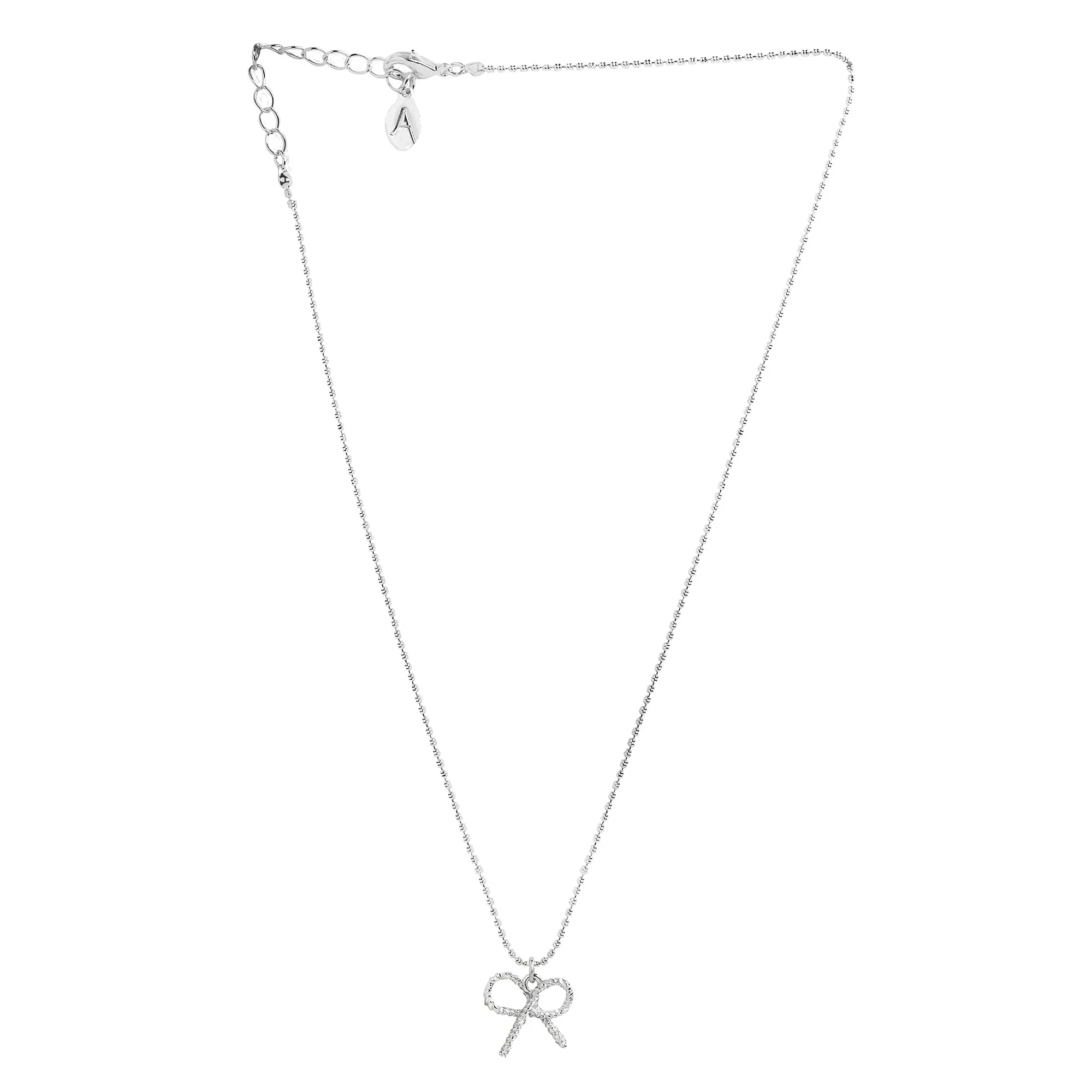 Accessorize London Women's Silver Bow Pendant Necklace