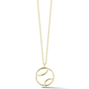 AF Jewelers - Tennis Ball Pendant with Chain, 18k Yellow Gold