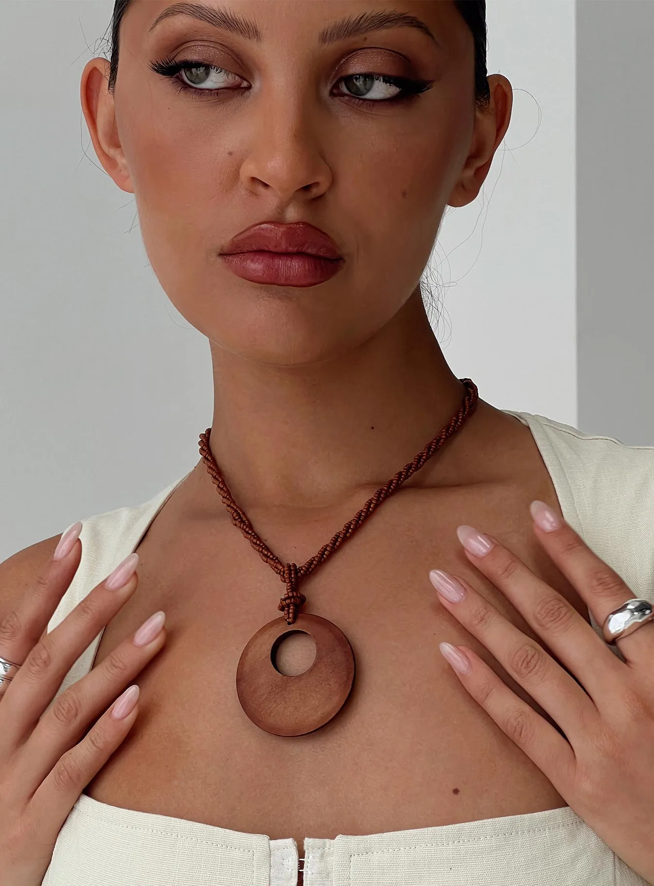 Brown Aiko Necklace - Enhance your style with this elegant accessory.