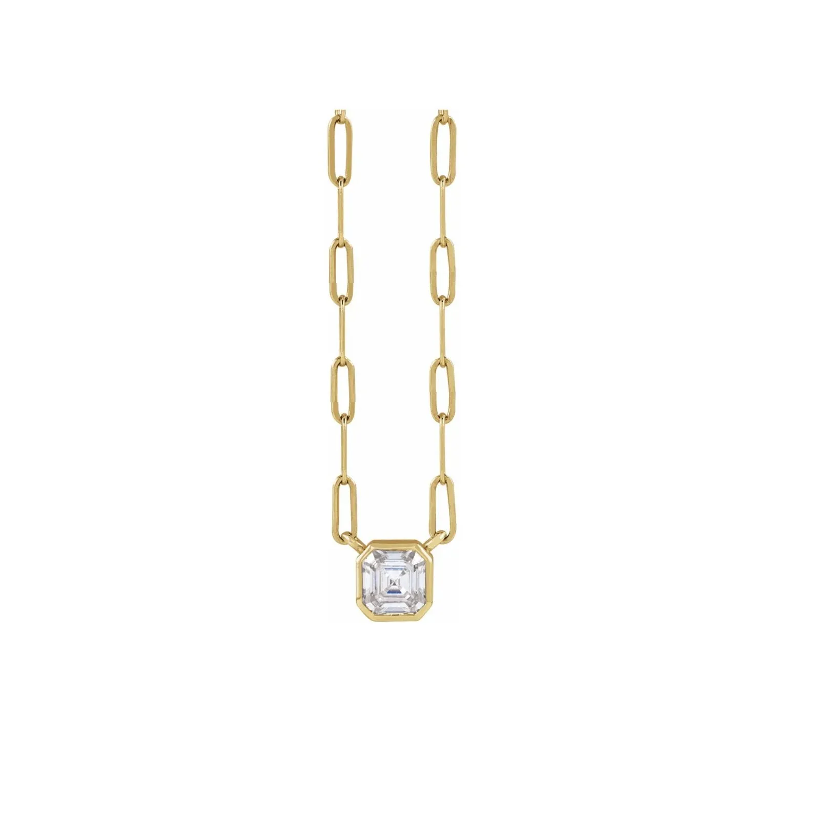 Asscher Cut Moissanite Necklace