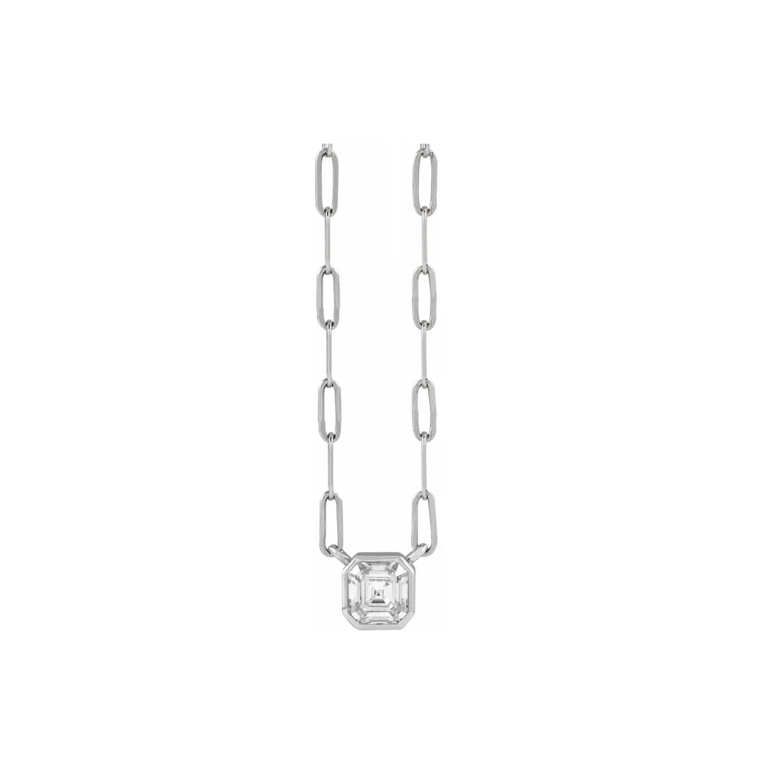 Asscher Cut Moissanite Necklace