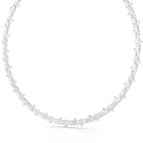 Baguette and Round Brilliant Diamond Necklace