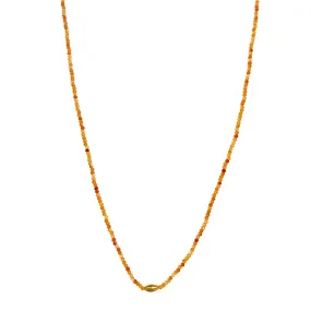 Beaded Carnelian Necklace with 18k Gold Bead by Margaret Solow