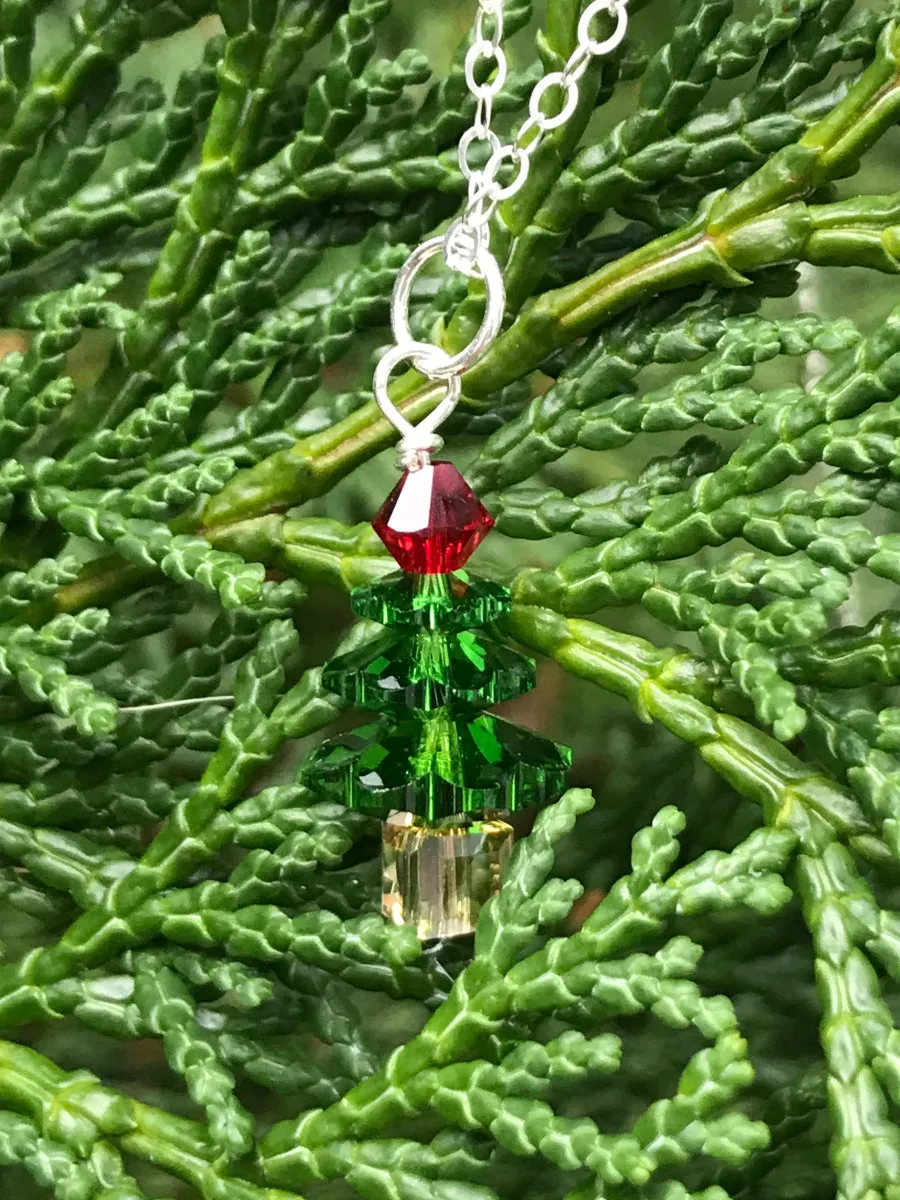 Beaded Christmas Tree Necklace