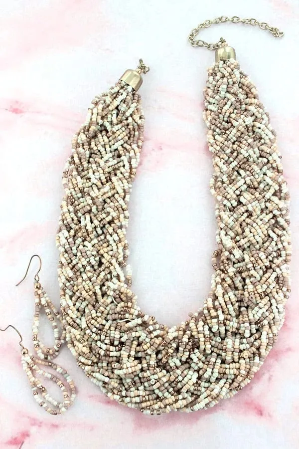 Beaded statement necklace