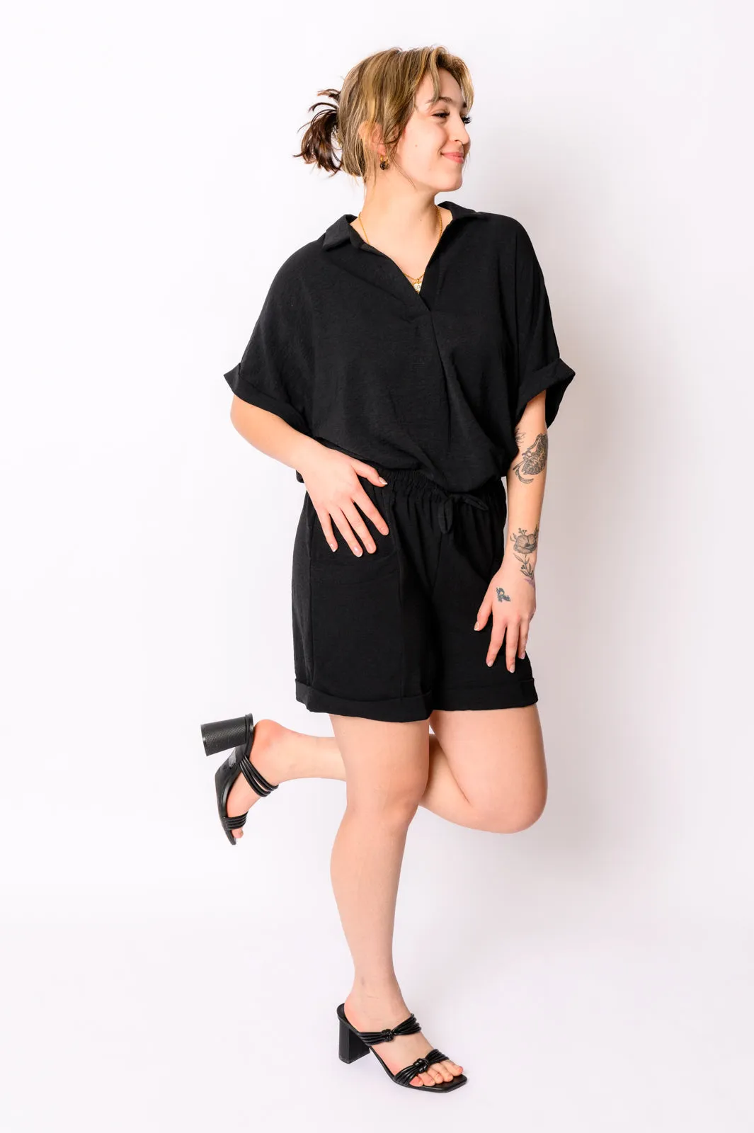 Because I Said So Dolman Sleeve Top in Black