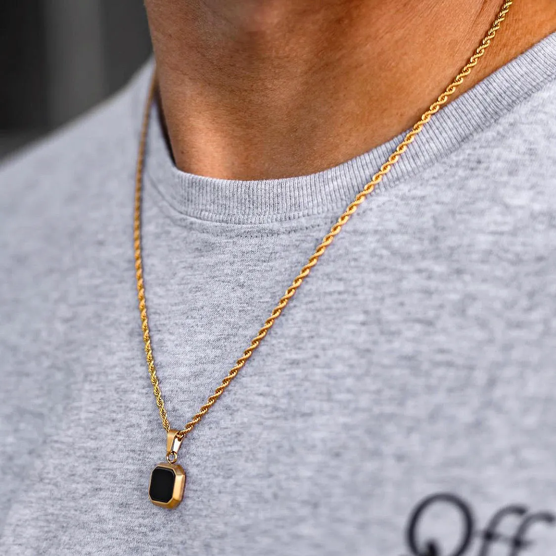 Black & Gold Onyx Pendant