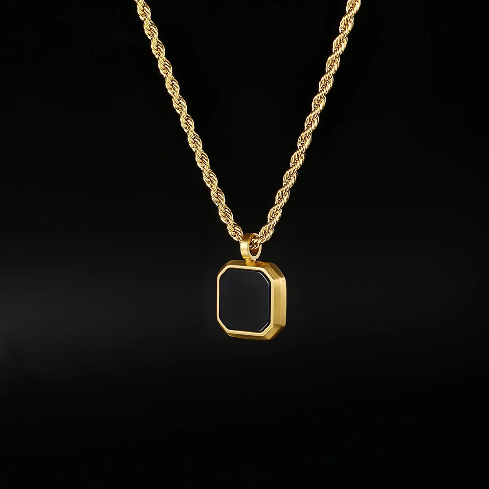 Black & Gold Onyx Pendant