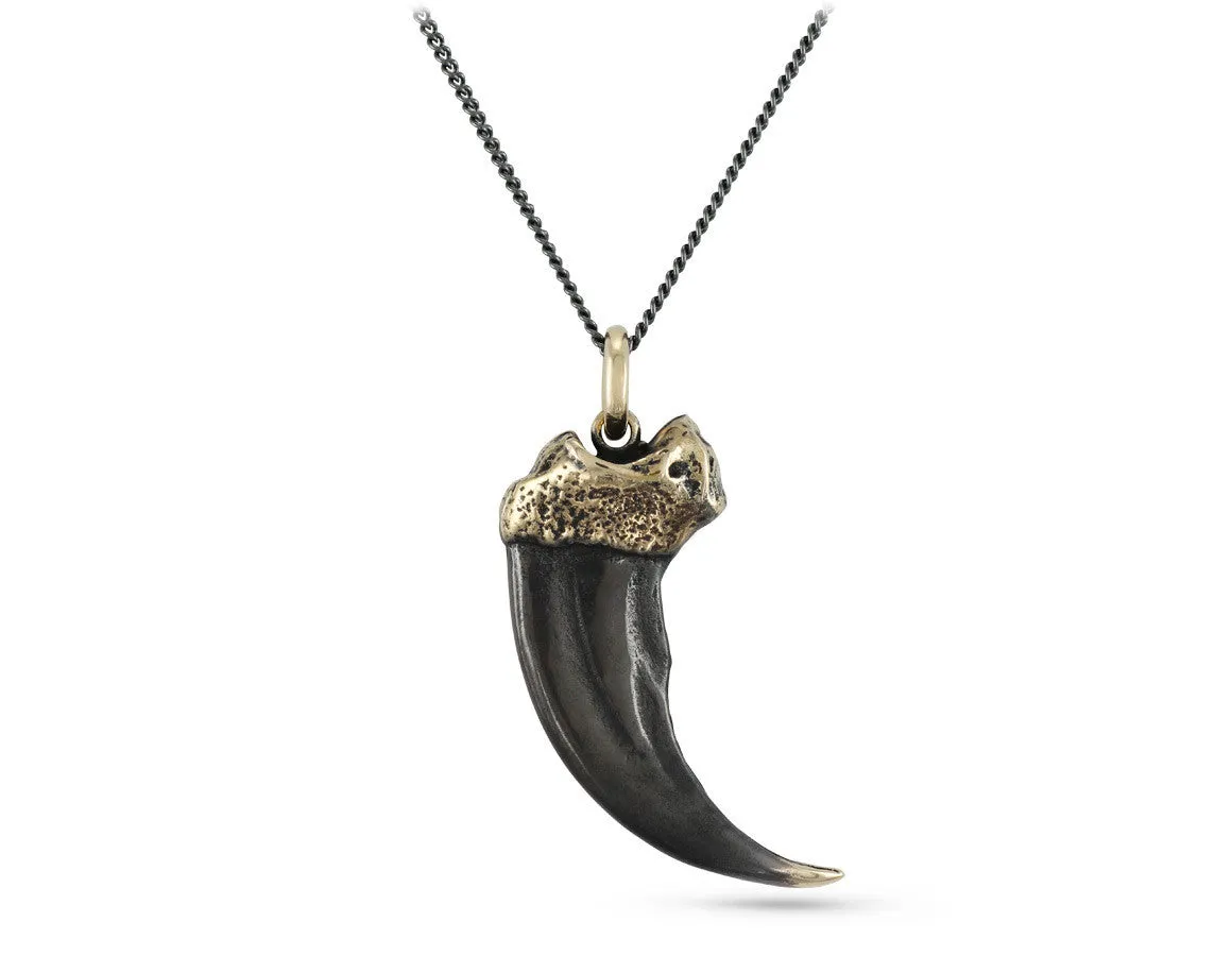 Black Bear Claw Necklace - Bronze