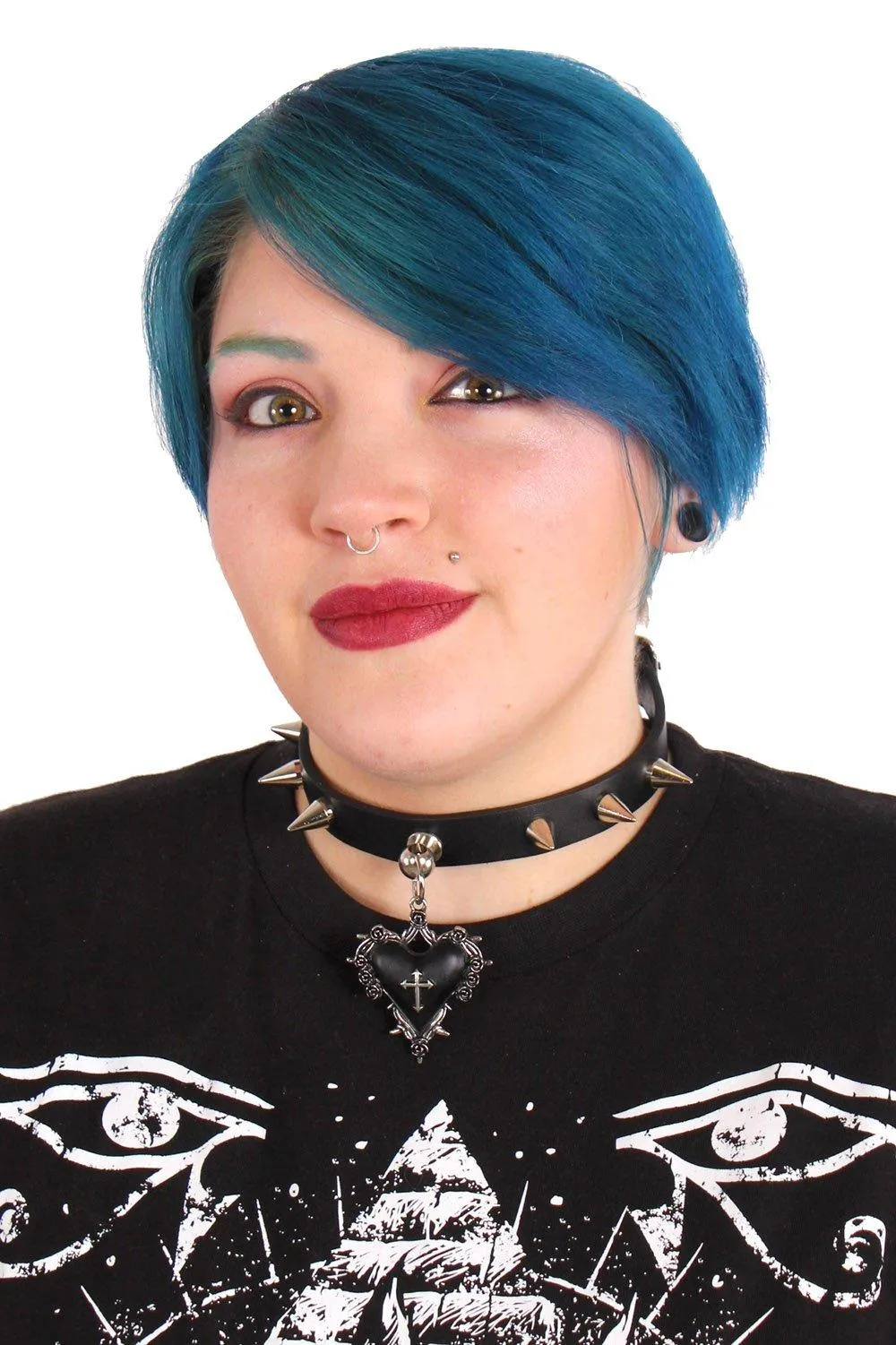 Black Hearted Spiked Choker